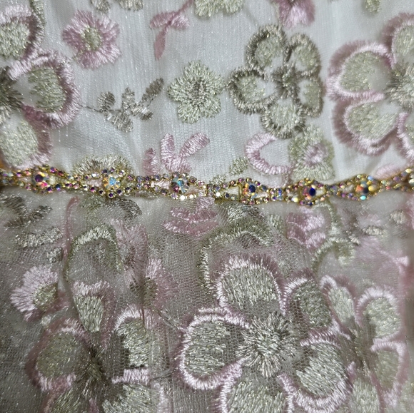 RARE EDITIONS White Floral Dress 3T Embroidered Spring Summer Easter Party - Picture 8 of 11